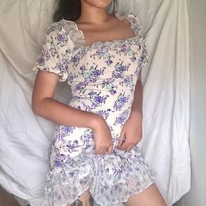 Frill midi tea dress M